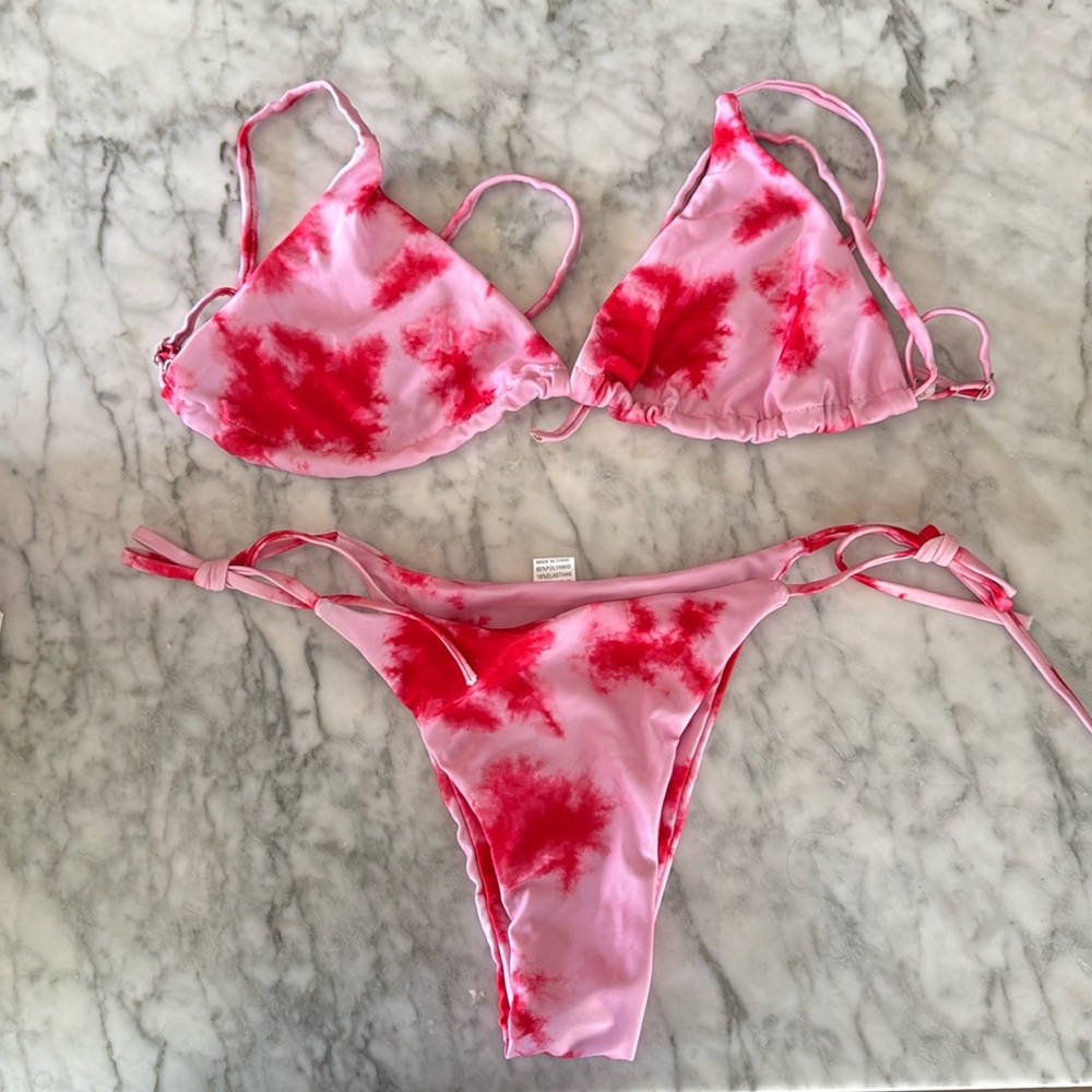 Brand New pink Tye- Dye bikini size Small
